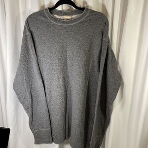 LL Bean Men XLT Wool Blend Base Layer Gorpcore Work Thermal Shirt Gray Cotton